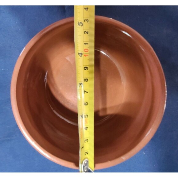 Vtg Boston Warehouse Clay Terracotta Salsa Bowl & Spoon  Glazed Inside 1993 - Picture 5 of 7